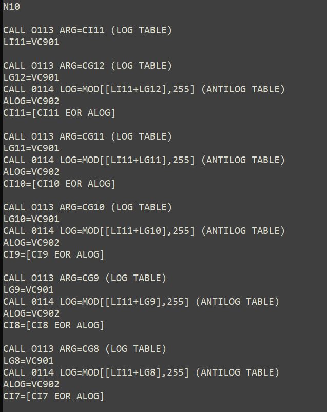 realización de la división de polinomios.