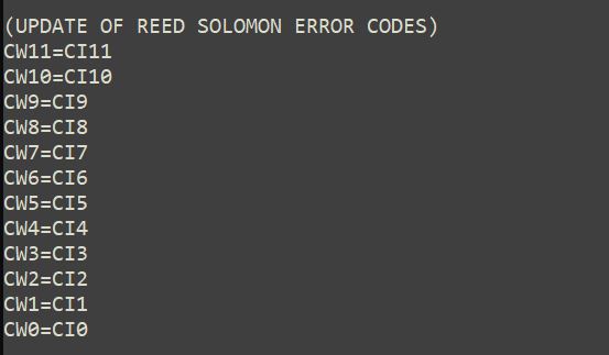 Actualización de variables de claves de corrección de error